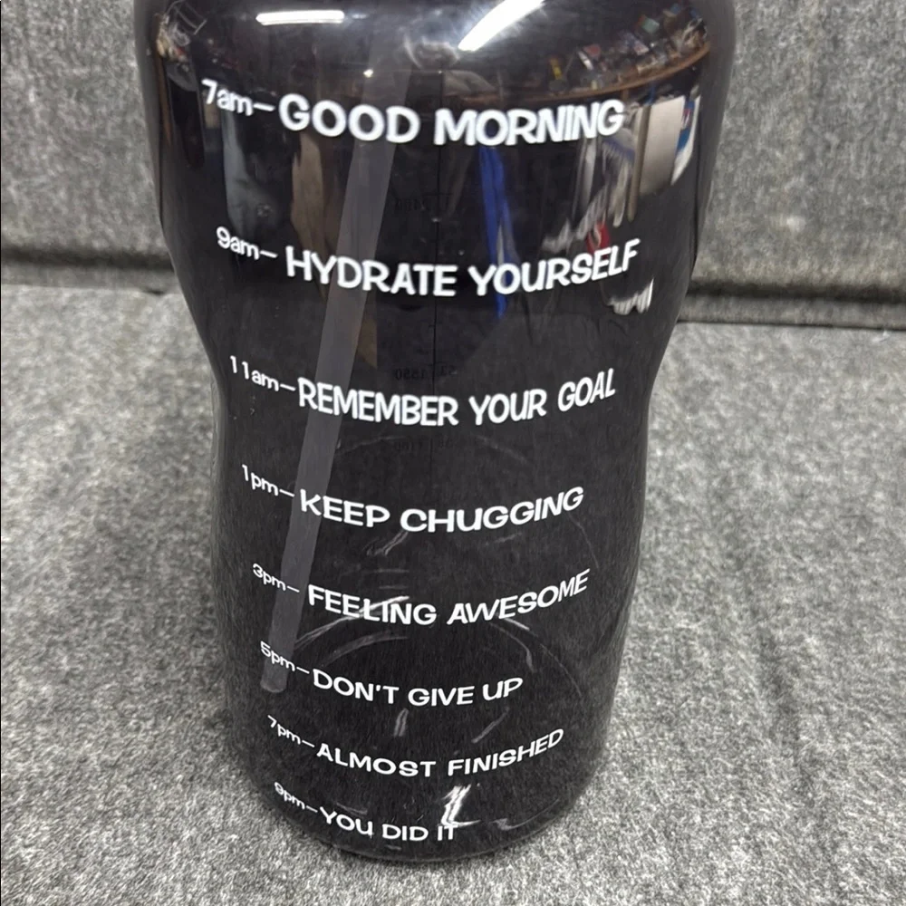 Black Motivational Water Bottle 128 oz - Picture 6 of 7